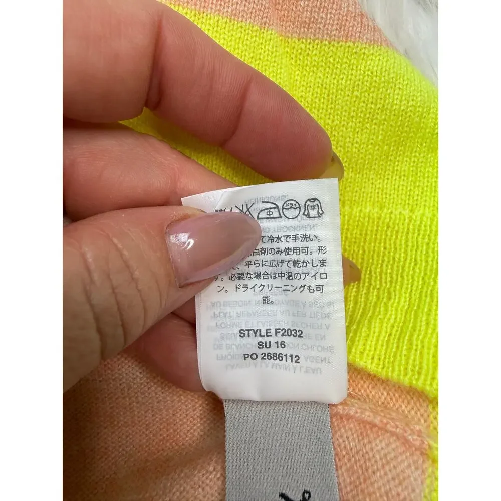 J. Crew Collection 100% Cashmere Boyfriend Crew Neck Sweater Peach Citron S NWT